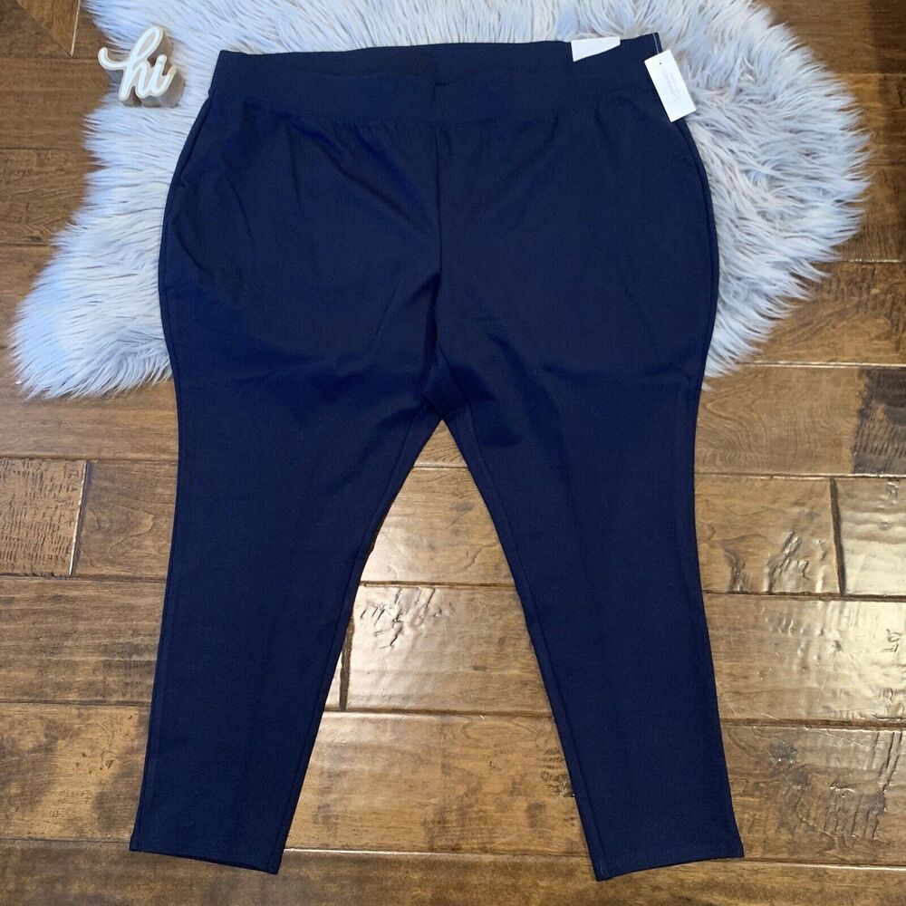 Catherines Ponte Knit Leggings Pants Blue Size 3XWP New